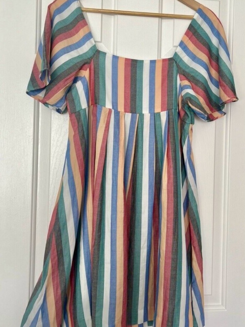 Madewell Square-Neck Mini Dress in Festival Stripe